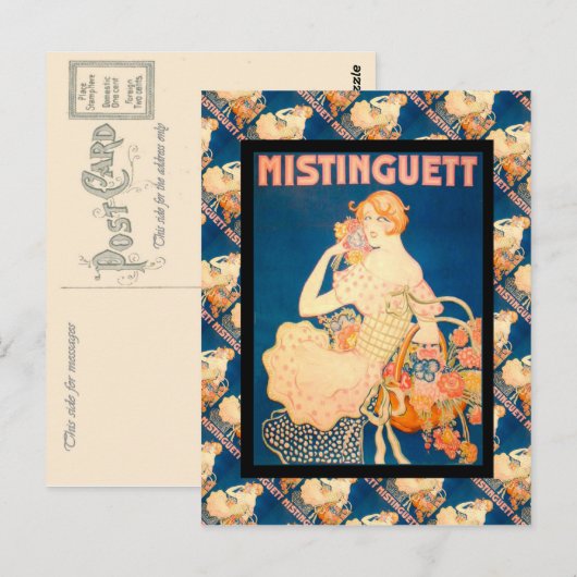 -Franse adverteren, Mistinguett Briefkaart (Voorkant / Achterkant)