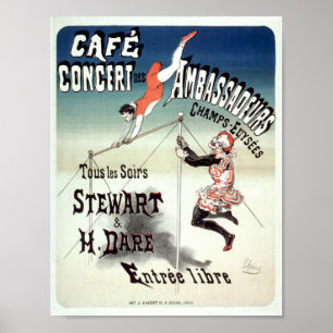 Franse Adverteren Trapeze Kunstenaars 1877 Poster