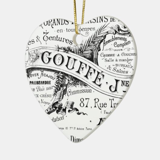  franse adverteren typografie keramisch ornament (Links)