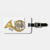 Franse afbeelding van hoorn cartoon bagagelabel (Voorkant horizontaal)