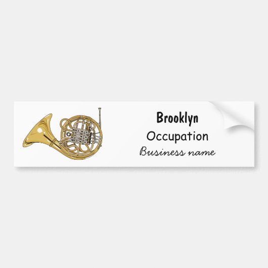 Franse afbeelding van hoorn cartoon bumpersticker (Voorkant)