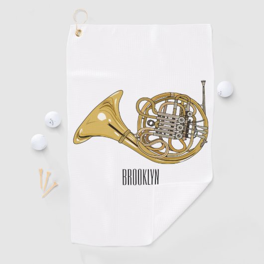 Franse afbeelding van hoorn cartoon golfhanddoek (Insitu)