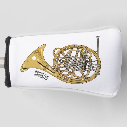 Franse afbeelding van hoorn cartoon golfheadcover (Voorkant)