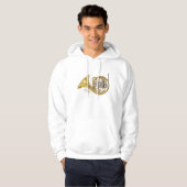Franse afbeelding van hoorn cartoon hoodie (Voorkant volledig)
