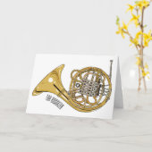 Franse afbeelding van hoorn cartoon kaart (Gele Bloem)