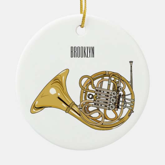 Franse afbeelding van hoorn cartoon keramisch ornament (Voorkant)