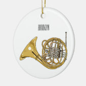 Franse afbeelding van hoorn cartoon keramisch ornament (Links)