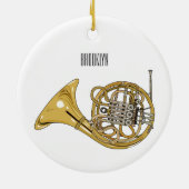 Franse afbeelding van hoorn cartoon keramisch ornament (Achterkant)