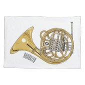 Franse afbeelding van hoorn cartoon kussensloop (Achterkant)