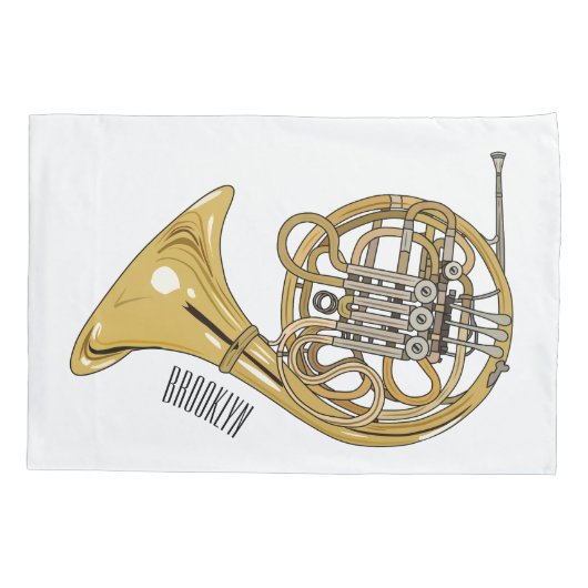 Franse afbeelding van hoorn cartoon kussensloop (Achterkant)