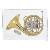 Franse afbeelding van hoorn cartoon kussensloop (Voorkant)