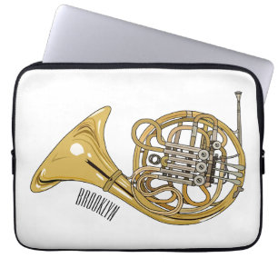 Franse afbeelding van hoorn cartoon laptop sleeve