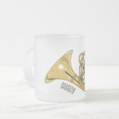 Franse afbeelding van hoorn cartoon matglas koffiemok (Voorkant links)