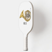Franse afbeelding van hoorn cartoon pickleball paddle (Links)