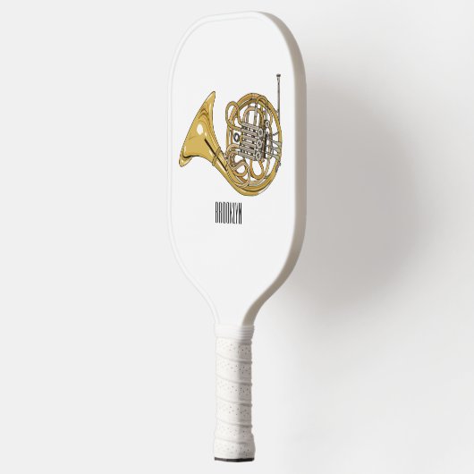 Franse afbeelding van hoorn cartoon pickleball paddle (Links)