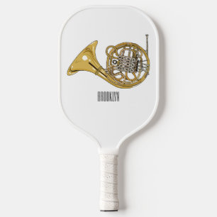 Franse afbeelding van hoorn cartoon pickleball paddle