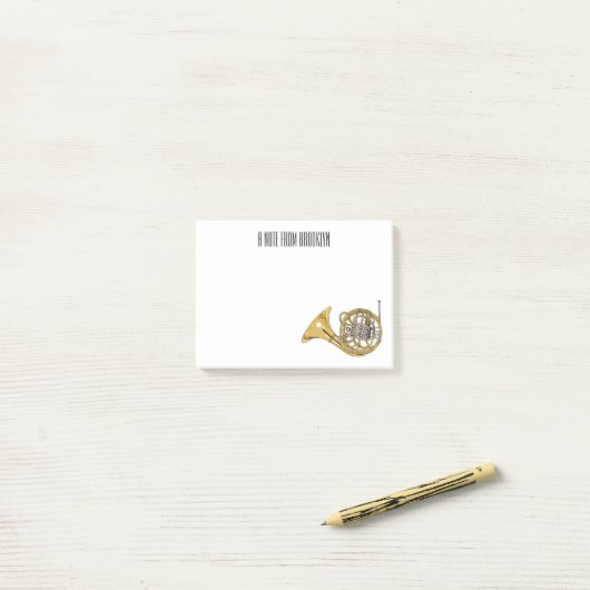 Franse afbeelding van hoorn cartoon post-it® notes (Op bureau)