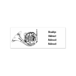 Franse afbeelding van hoorn cartoon rubberstempel