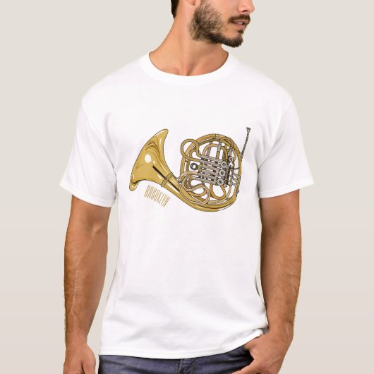 Franse afbeelding van hoorn cartoon t-shirt (Voorkant)