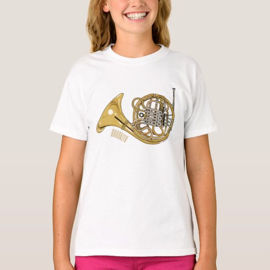 Franse afbeelding van hoorn cartoon t-shirt (Voorkant)
