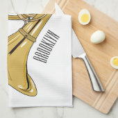 Franse afbeelding van hoorn cartoon theedoek (Quarter Fold)