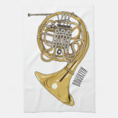 Franse afbeelding van hoorn cartoon theedoek (Verticaal)