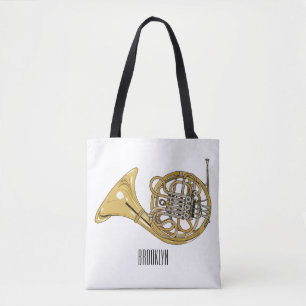 Franse afbeelding van hoorn cartoon tote bag