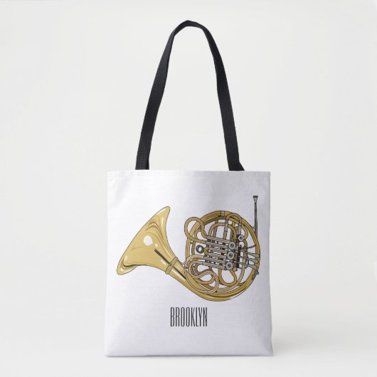 Franse afbeelding van hoorn cartoon tote bag (Voorkant)