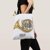 Franse afbeelding van hoorn cartoon tote bag (Dichtbij)