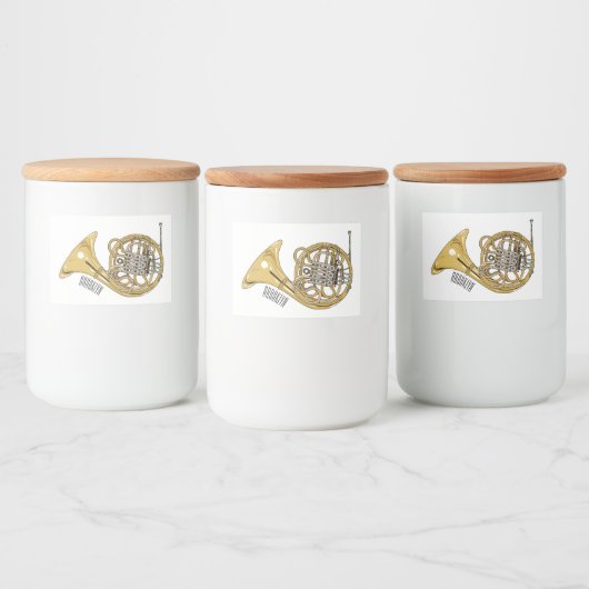 Franse afbeelding van hoorn cartoon voedselcontainer etiket (Flessen)