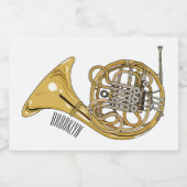 Franse afbeelding van hoorn cartoon voedselcontainer etiket (Enkel label)