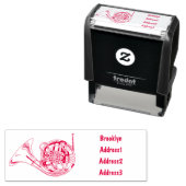 Franse afbeelding van hoorn cartoon  zelfinktende stempel (In situ)