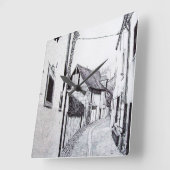 Franse Alley Drawing Clock Vierkante Klok (Hoek)