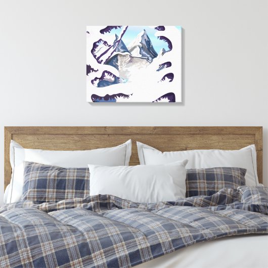 Franse Alpen Canvas Afdruk (Insitu (Slaapkamer))
