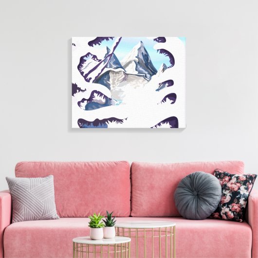 Franse Alpen Canvas Afdruk (Insitu (Woonkamer))