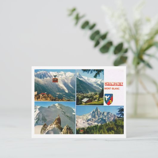  Franse Alpen, Chamonix Mt Blanc Briefkaart (Staand voorkant)
