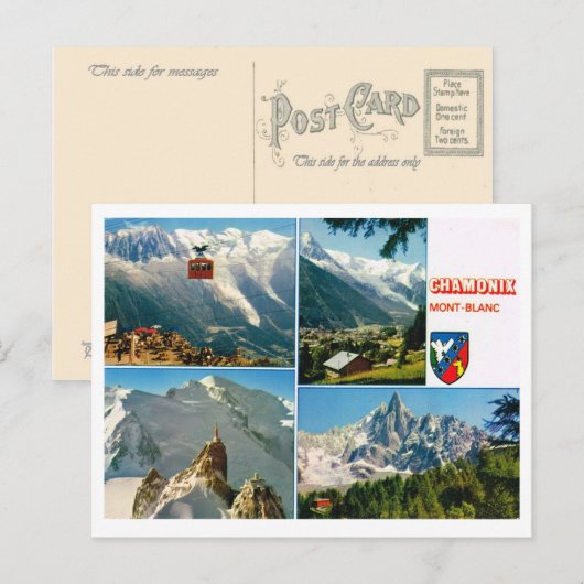Franse Alpen, Chamonix Mt Blanc Briefkaart (Voorkant / Achterkant)