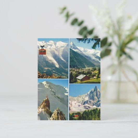  Franse Alpen, Chamonix Mt Blanc Briefkaart (Staand voorkant)
