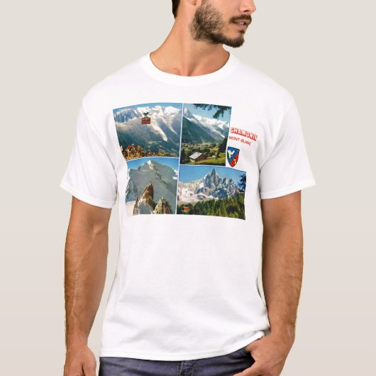  Franse Alpen, Chamonix Mt Blanc T-shirt (Voorkant)