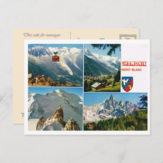  Franse alpen, Chamonix multiview Briefkaart (Voorkant / Achterkant)
