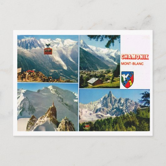 Franse alpen, Chamonix multiview Briefkaart (Voorkant)