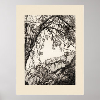 Franse Alpen Print, Eleanor M Hughes Re-Strike  Poster