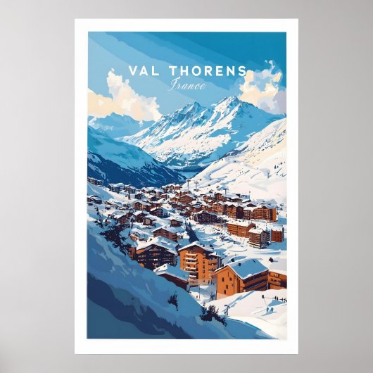 Franse Alpen Skidorp Poster 1 (Voorkant)