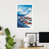 Franse Alpen Skidorp Poster 1 (Thuiskantoor)