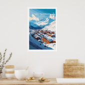 Franse Alpen Skidorp Poster 1 (Keuken)