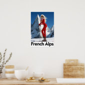 Franse Alpen skiposter Poster (Keuken)