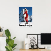 Franse Alpen skiposter Poster (Thuiskantoor)