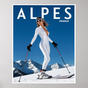 Franse Alpen skiposter Poster