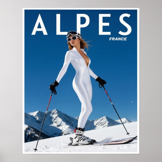 Franse Alpen skiposter Poster (Voorkant)