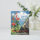 Franse Alpen tijdens de zomer, Frankrijk, vintage- Briefkaart (Staand voorkant)